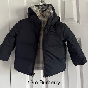 Boys 12m Burberry Hooded Down Coat